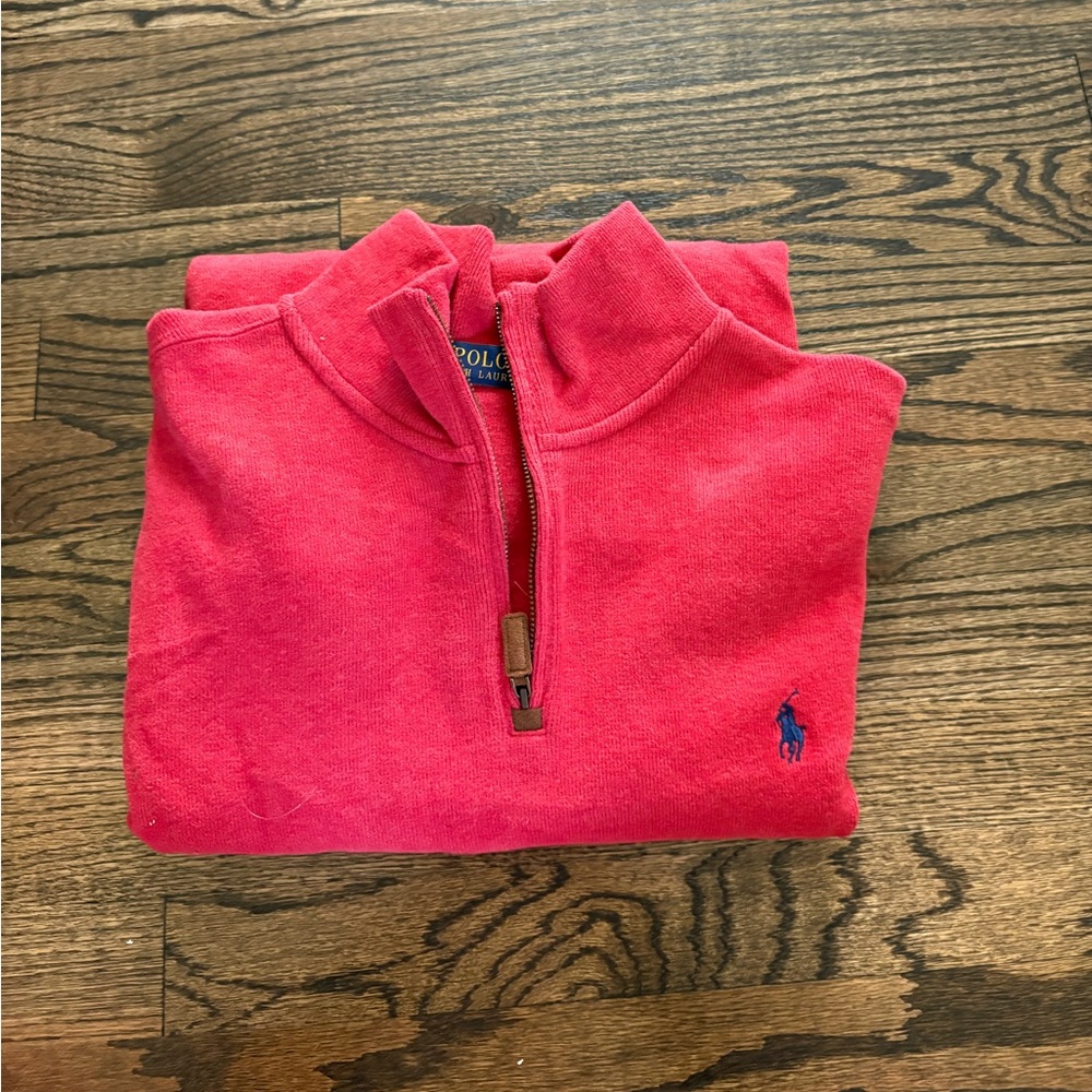 Polo by Ralph Lauren Men's Vibrant Red Zip-Up Sweater